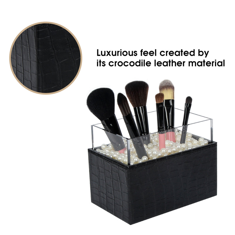 Acrylic Bamboo Makeup Brush Holder Organizer with 29 Holes