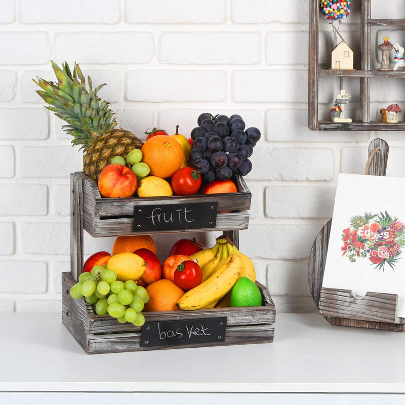 Fruit and Vegetable Basket, Kitchen Basket, Fruit Basket, Kitchen Organizer,  Farmers Market Sign, Rustic Decor, Produce Wall Hang 