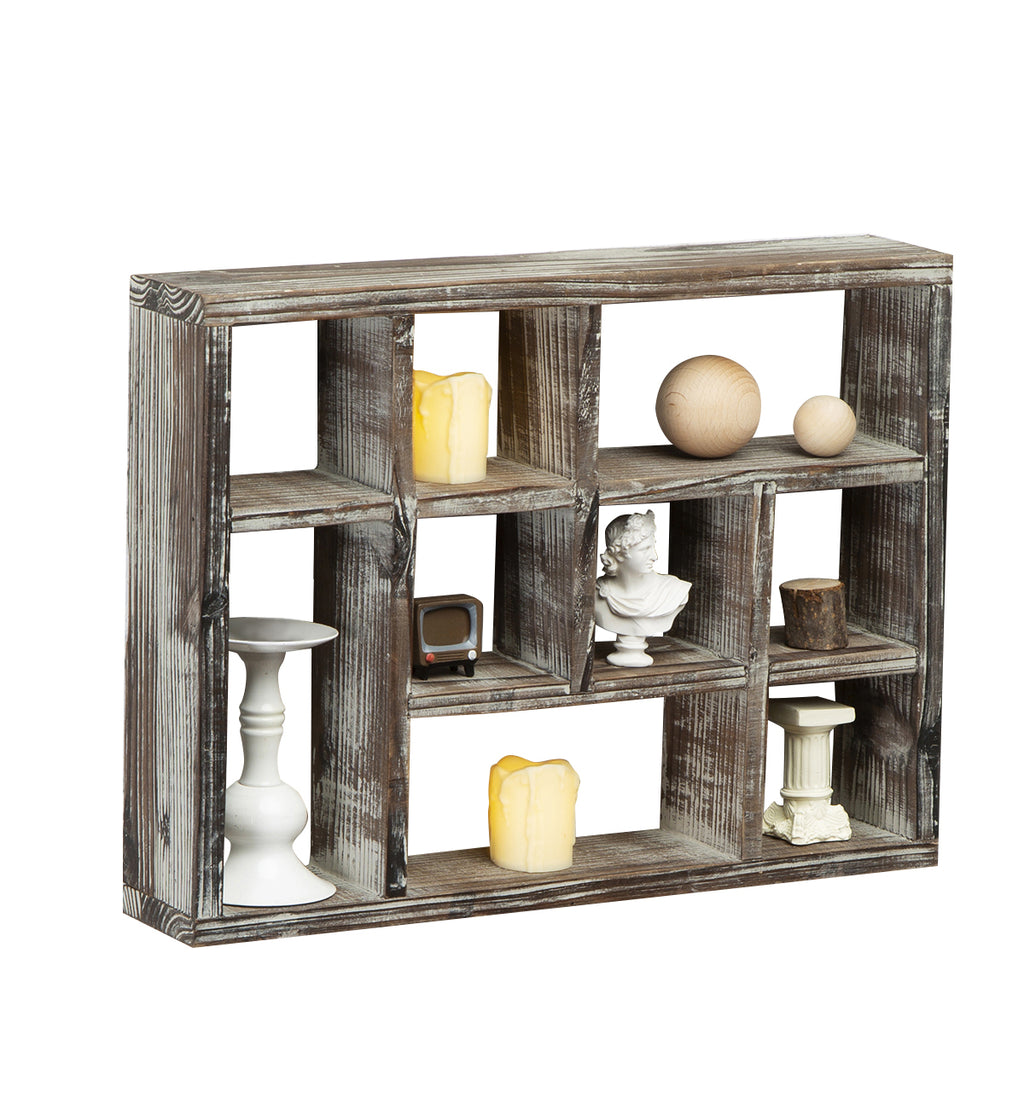 12 Compartment Freestanding or Wall Mounted Shadow Box / Display Shelf